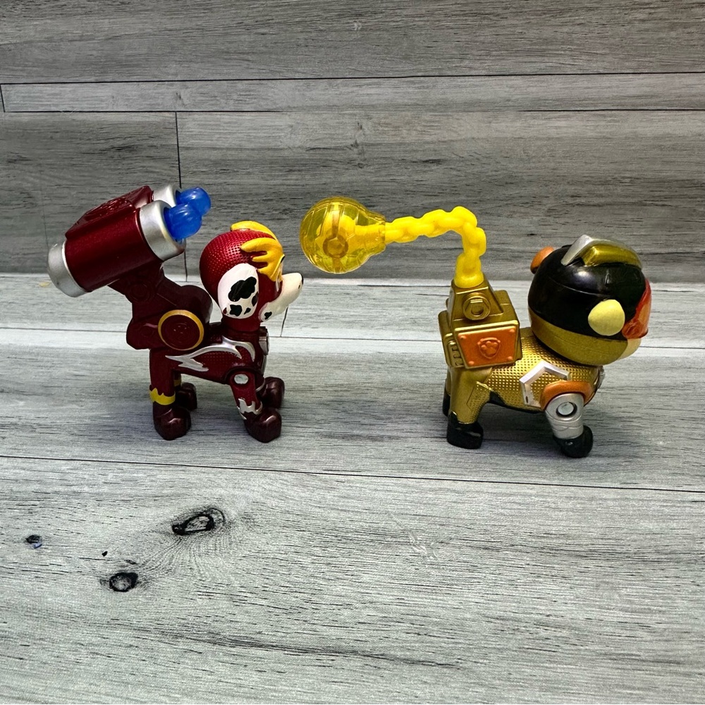 Paw Patrol Marshall & Rubble Mighty pups Action Figure Set